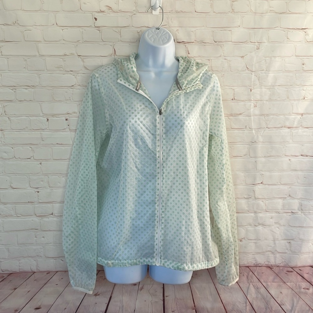 Nike Running Rain sheer dotted hoodie lightweight jacket size medium athletic.